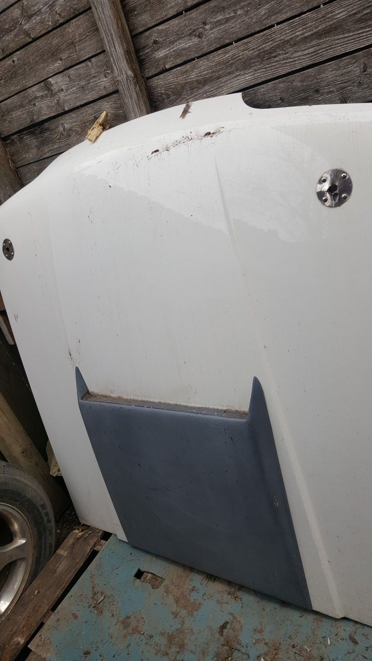 87-93 fox body hood with 82 mustang hood scoop