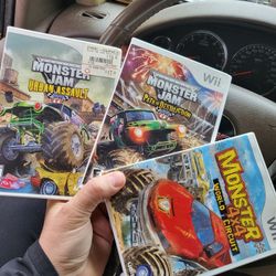 3 Nintendo Wii Games Monster Jam Urban Assault, Monster Jam Path Of Destruction,  Monster 4x4