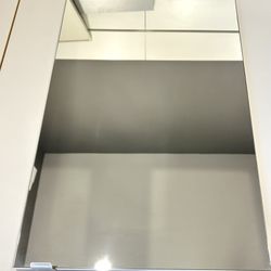 Medicine Cabinet Door | Wooden Frameless with Dual Mirror | 30”x 20” 