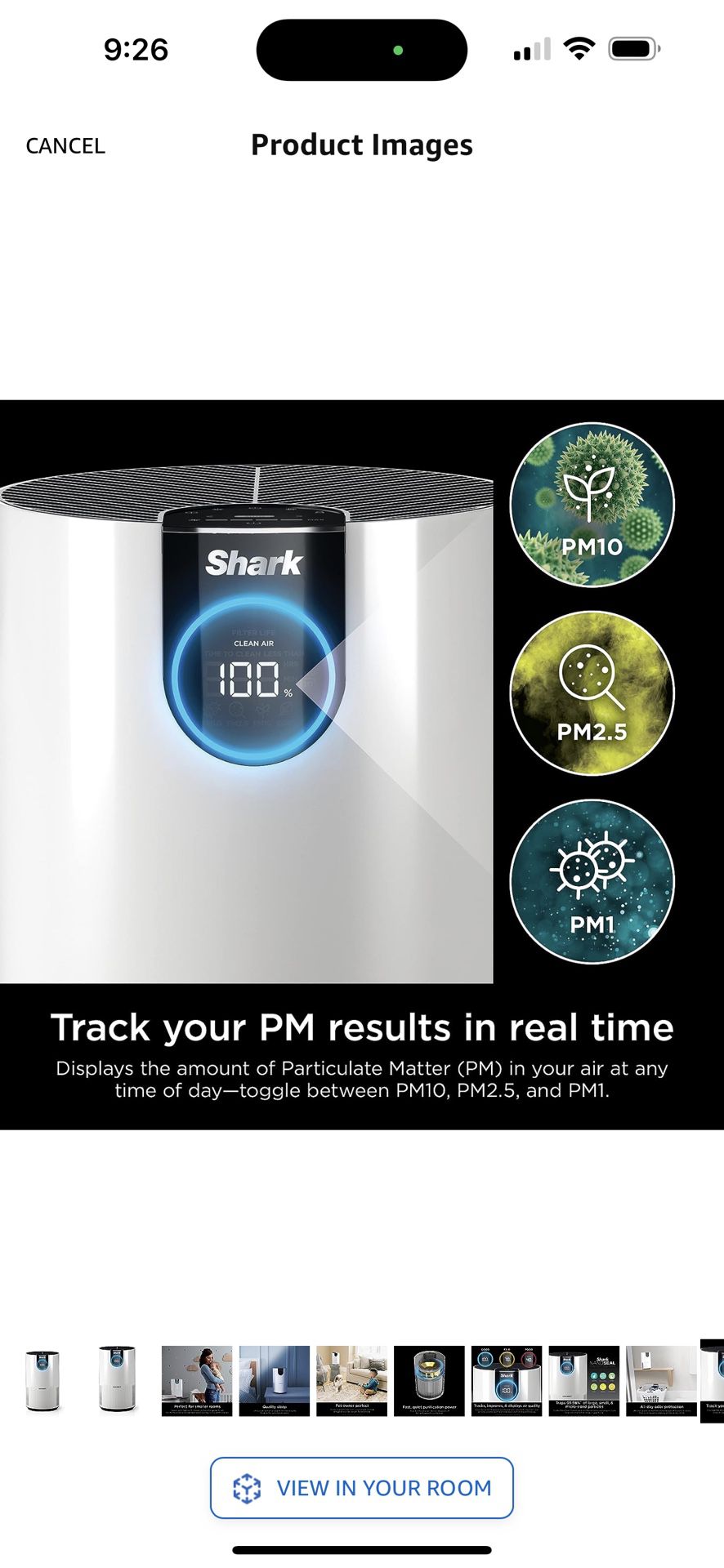 Shark HP102 Clean Sense Air Purifier for Home, Allergies, HEPA Filter, 500  Sq Ft, Small Room, Bedroom, Office, Captures 99.98% of Particles, Dust, Smo  for Sale in Lakeland, FL OfferUp