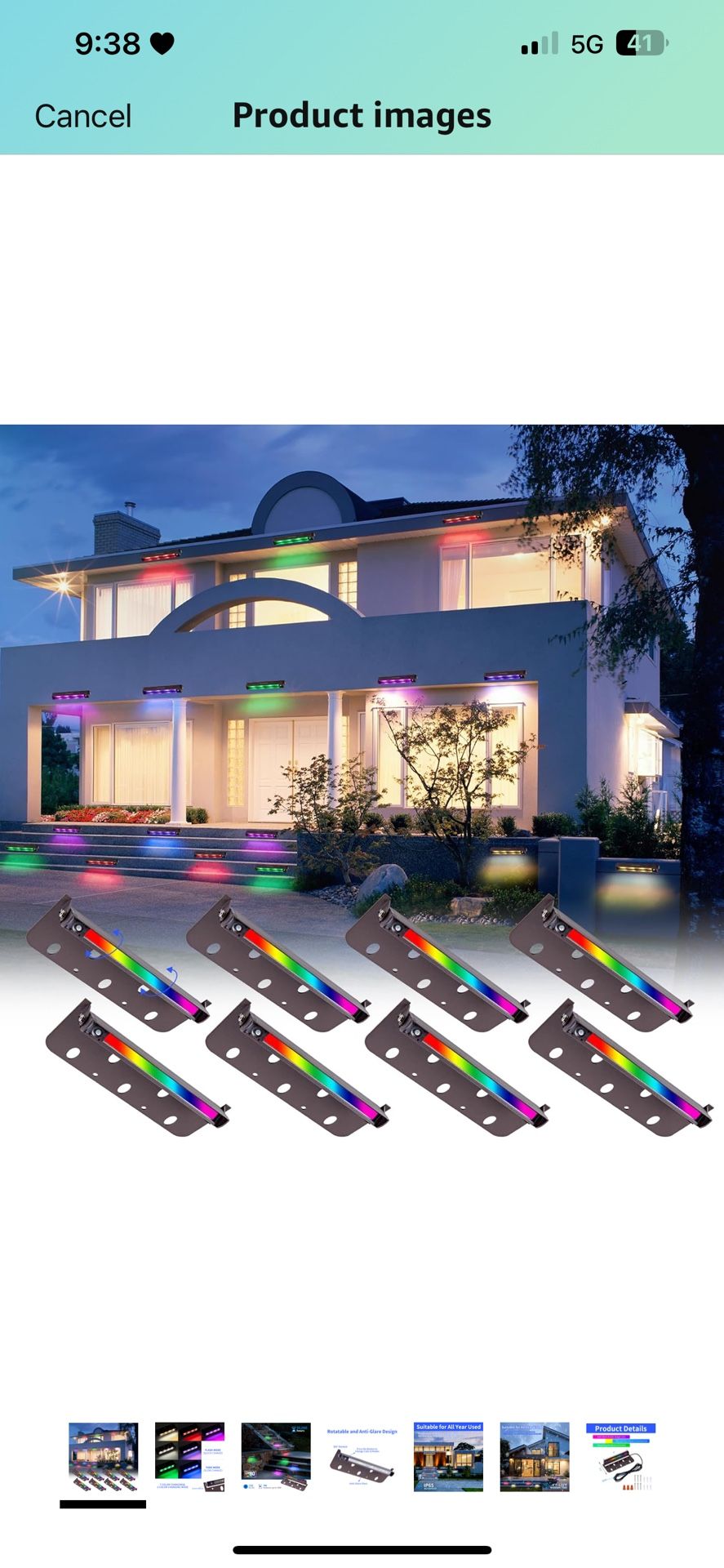 8 Packs 7inch 3W RGBW LED Hardscape Lightning