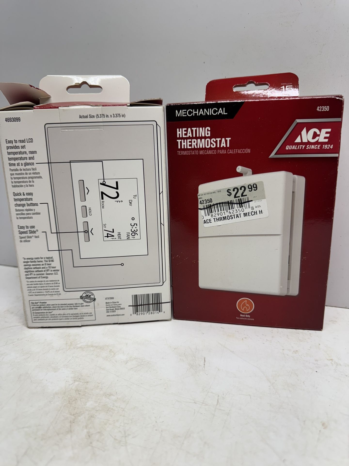 (2) New Ace Heating Thermostat $10 Each. Must Pick Up