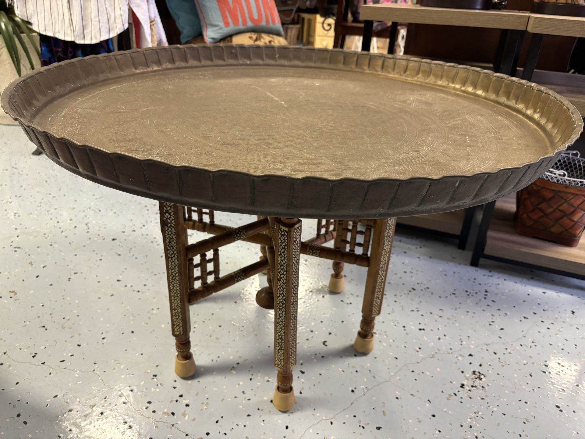 Moroccan Brass Tea Table