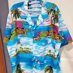 Michael Richards Hawaiian Tropical Shirt Men's Size XL  100% Polyester