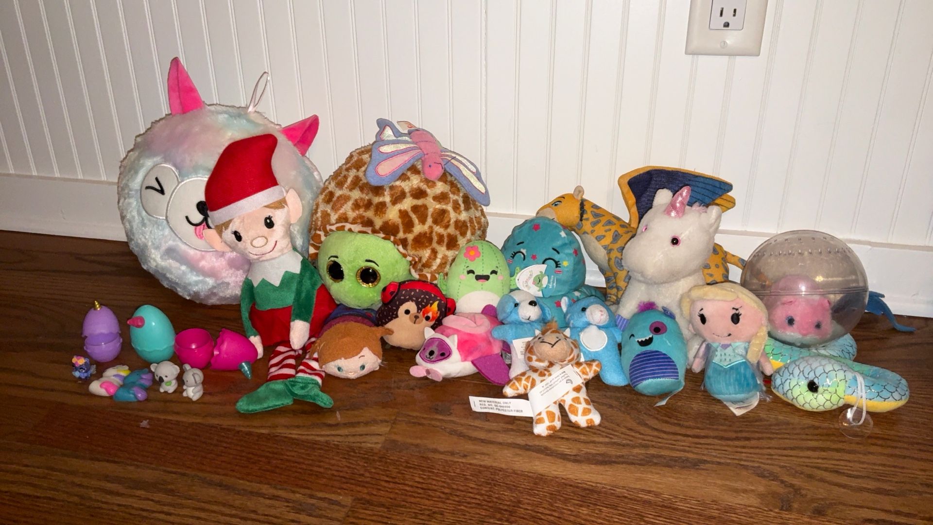Large Bundle of ~20 Plush Toys - Squishmallow Llama, Disney Minis, Elf, Animals Lot for Kids