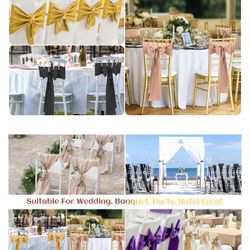 For Sale!!!     A Lot Of Event  And Party Planners Satin Chair Covers, Sashes And More 
