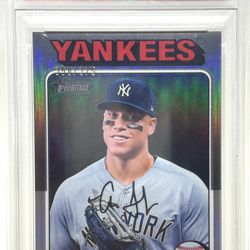 AARON JUDGE PSA 9  /375  Topps Heritage CHROME SILVER REFRACTOR #112