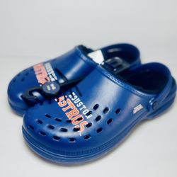 Men’s Navy Blue Houston Astros Clogs - Faux Fur Lined, Size 13-14 XL