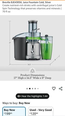 Breville Juice Fountain Cold Silver