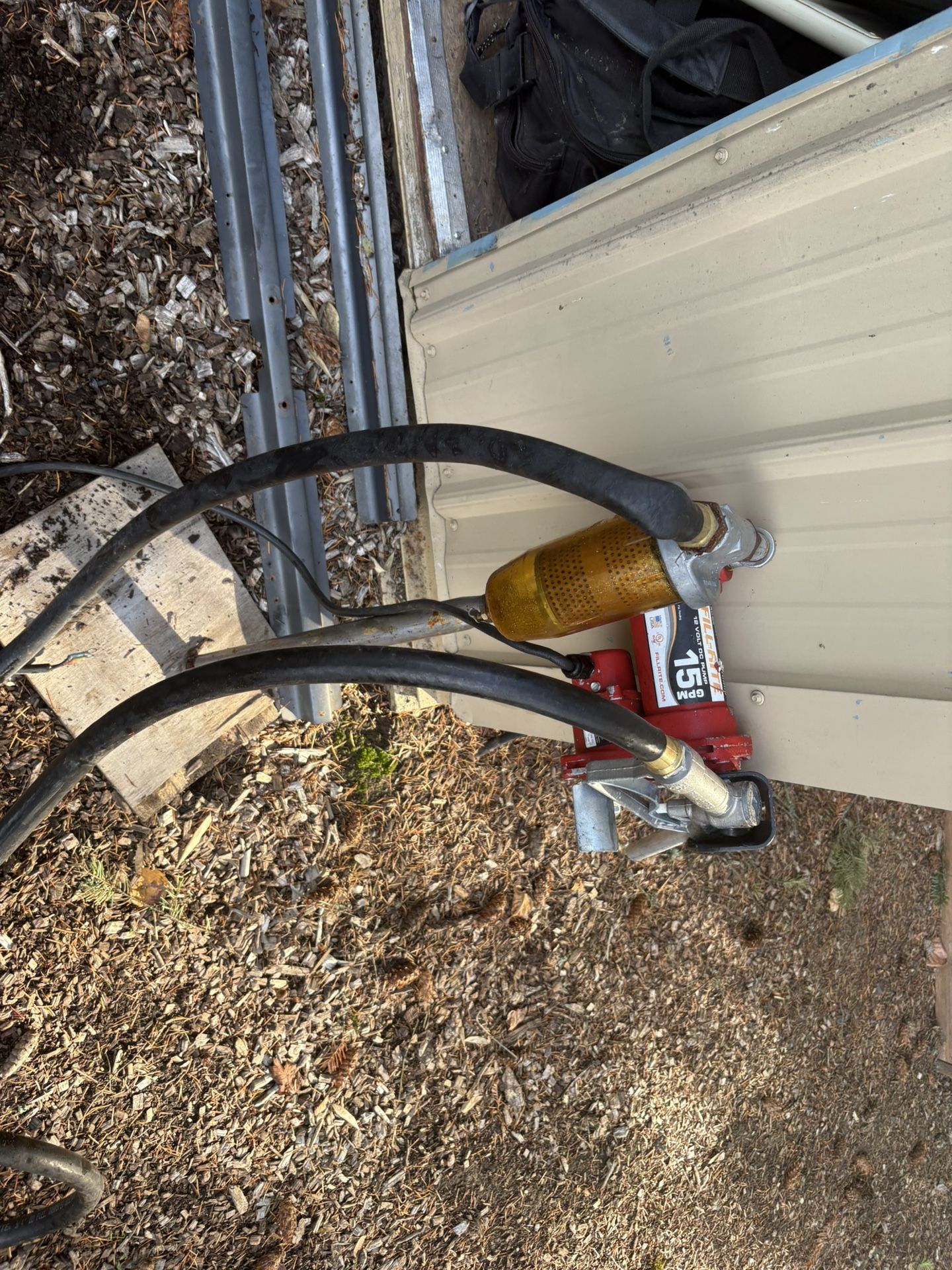 12 V Fill Rite 15 gallons per minute pump with handle and filter
