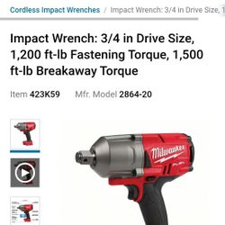 Milwaukee 3/4 Drive Impact light new