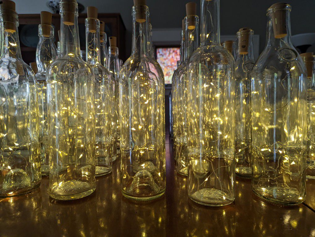 Bottles With Lights Centerpieces 