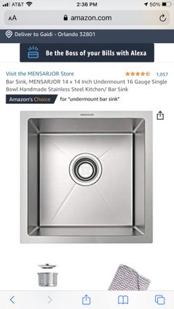 Torva Bar sink 14”x 14”