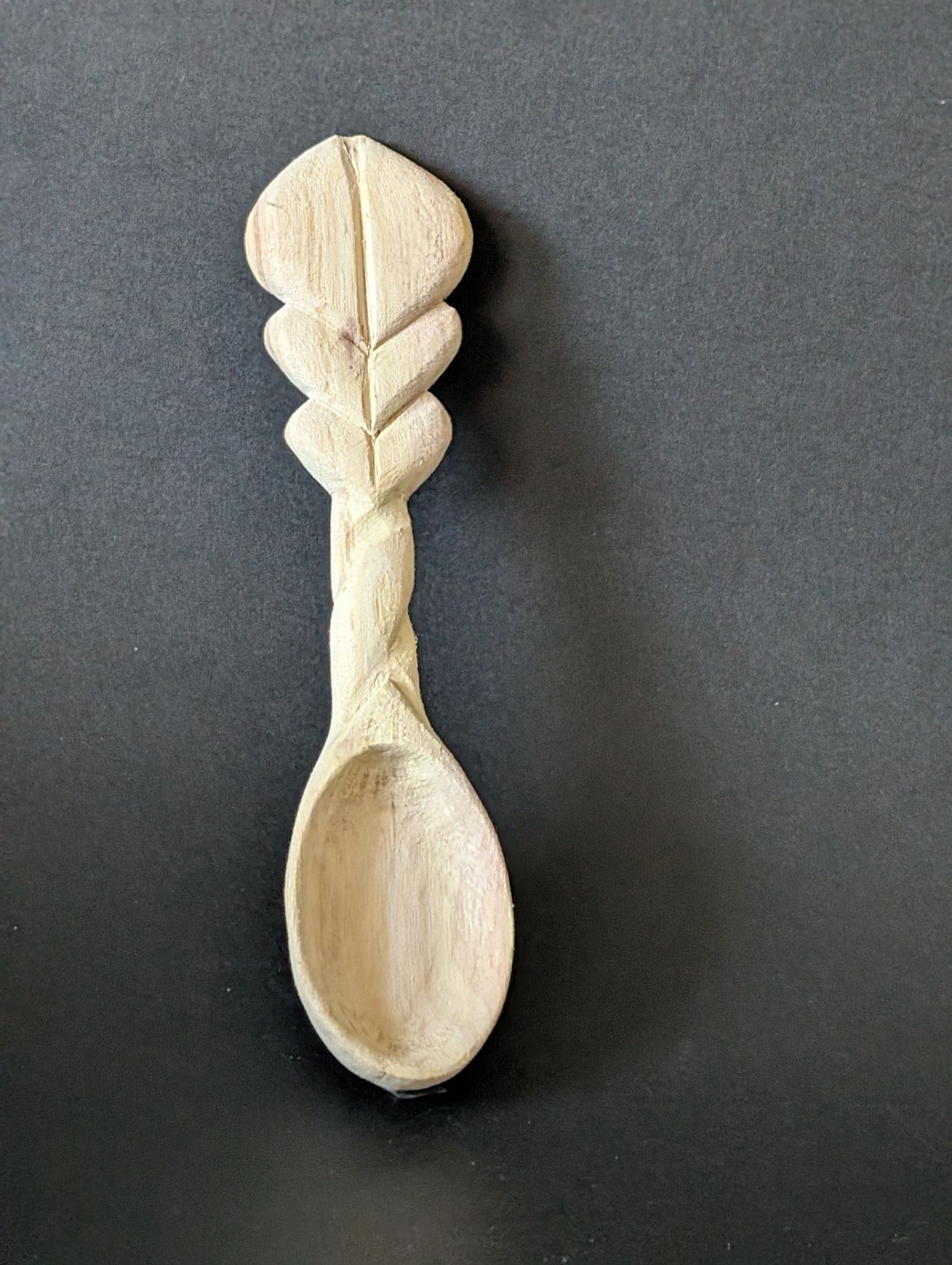 Hand curved honey wood tea spoon