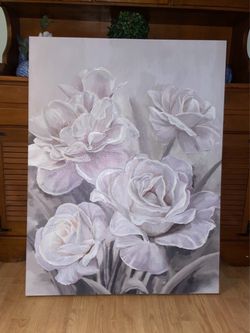 $35 Beautiful Elegant Textured Floral Canvas Wall Art