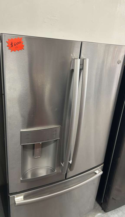 GE French Door Fridge – Stainless, Ice & Water Dispenser