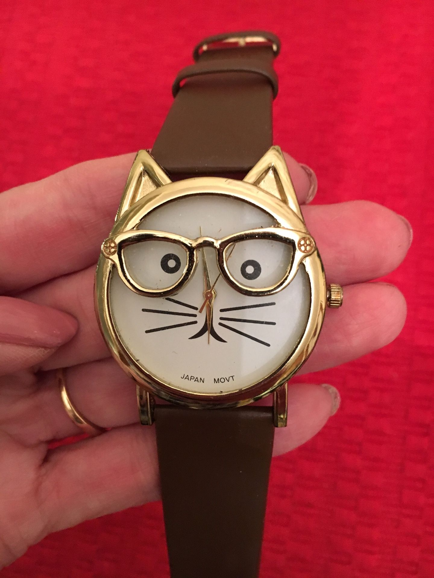 Cat Design Leather Watch