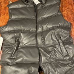 Wolfie Down Puffer Vest Leather
