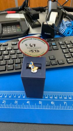 Gold Ring with Blue Stone