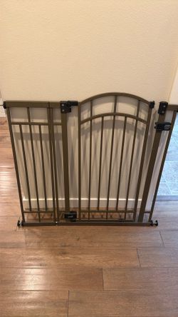 Extra-Wide Brown Metal Baby Gate