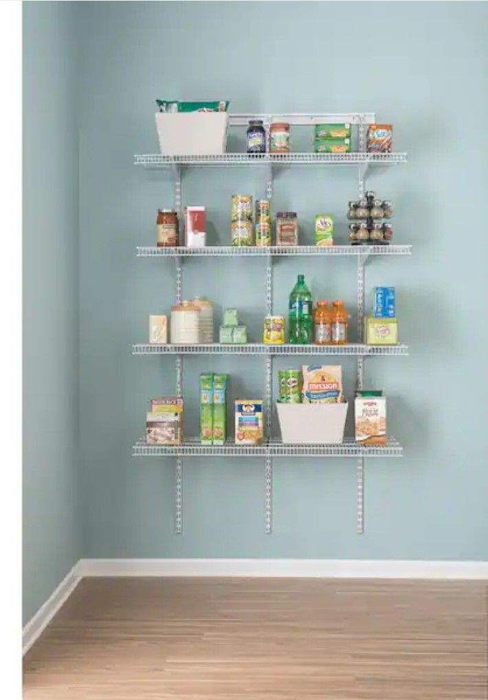 ShelfTrack 16.75 in. D x 48 in. W x 80 in. H White Wire Utility Steel Closet System Kit