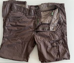 34x32 Vintage Esprit Brown Men's Cargo Pants with Utility Pockets