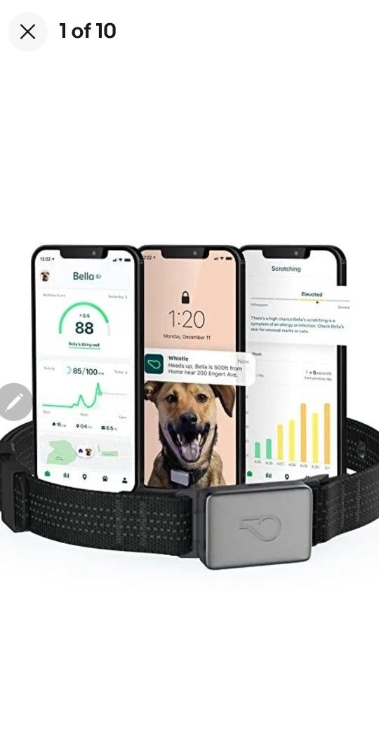 Switch GPS + Health + Fitness Smart Dog Collar, 24/7 Dog GPS Tracker plus Dog He