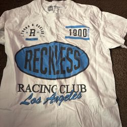 pacsun shirt blue and white and black 