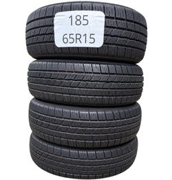 Set of 4 Used 185/65R15 Tires – Good Tread – Ready to Install