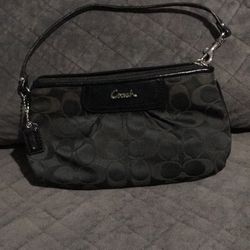 Coach Black Large Wristlet Purse Signature