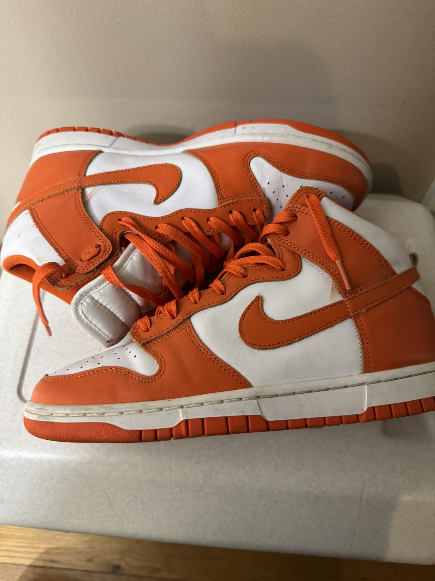 orange nike dunk high top