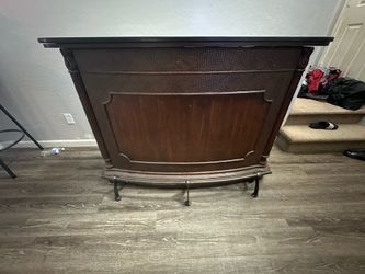 Wine & Liquor Bar Cabinet w/ Bottle Storage + Doors