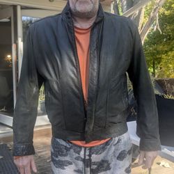 NENS DISTRESSED CASUAL LEATHER JACKET 