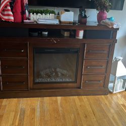 Media Console With Fireplace
