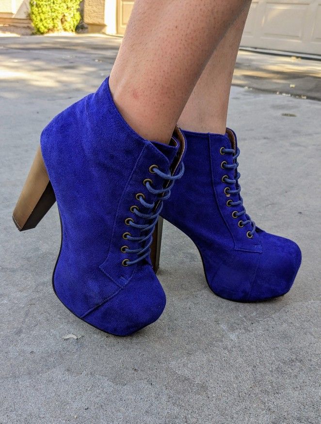 Speed Limit 98 Women Blue Heels 6.5