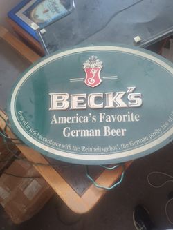 Becks America's Favorite German Beer Bar sign Metal