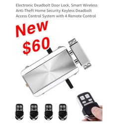 New Electronic Deadbolt Door Lock, Smart Wireless Anti-Theft Home Security Keyless Deadbolt Access Control System with 4 Remote Control $60 east Palmd