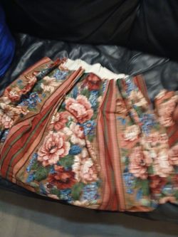 Two Floral Thick Shade Curtains  Each 34 Inches Wide