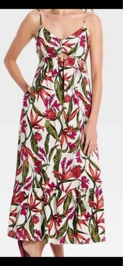 Tropical Floral Midi Sundress