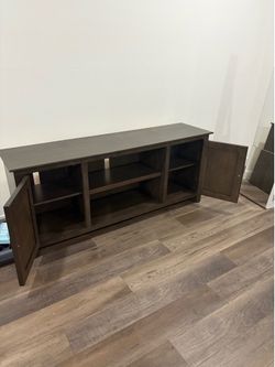 Living Spaces TV Stand / Entertainment Center – Dark Brown – Excellent Condition