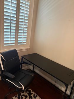 Black Office Desk and Chair Set
