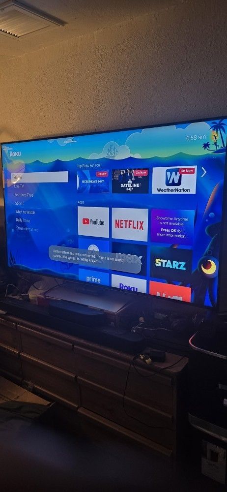 Sony 65' Smart TV with Separate Roku 4k box