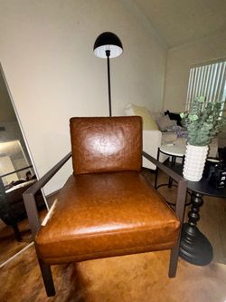 Faux Leather Lounge Chair