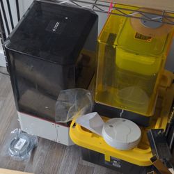 flash forge resin printer, and cleaning / UV curing station. 