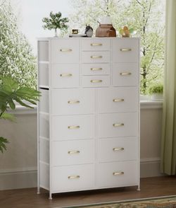 Brand New 18-Drawer Fabric Dresser (WHITE)