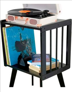 Record Player Stand Stores up to 100 LP Albums. Vinyl Record Display Holder for Living Room Bedroom, Turntable Stand