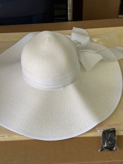 Brand New 6’ Wide Floppy Brim Sun Hat with Bow UPF 50+