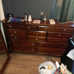 Cherry used Dresser With Mirror