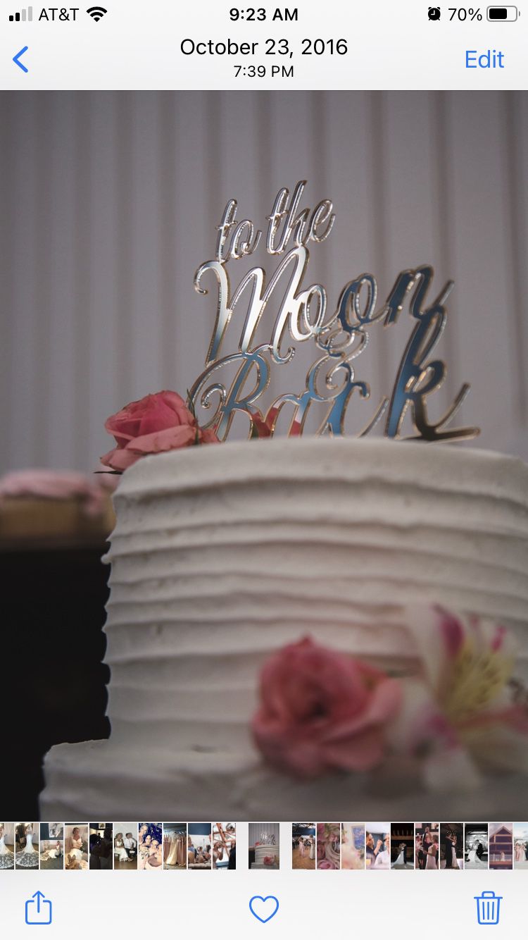 “To The Moon & Back” Cake Topper