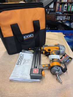 Ridgid Pneumatic 18g Crown Stapler. New